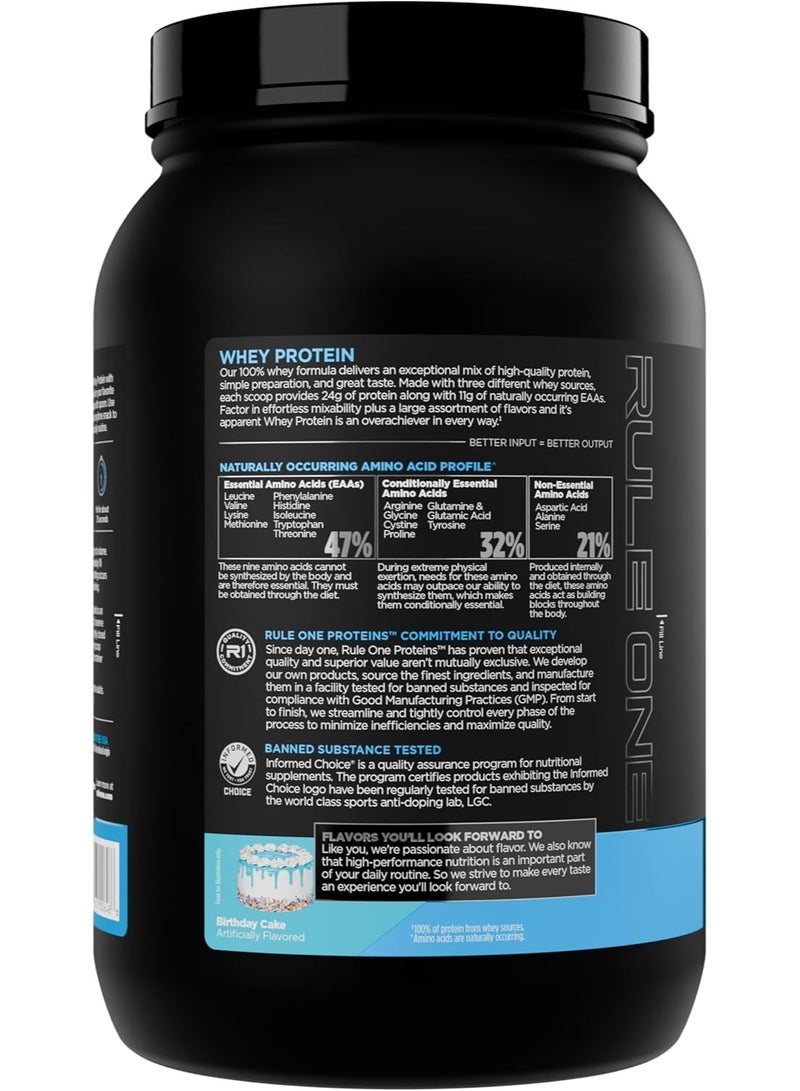 Rule1 Rule 1 Whey Protein – 24g Fast-Acting Protein from All-Whey Sources with Naturally Occurring EAAs & BCAAs for Workout Recovery or Anytime Use, Birthday Cake) - Image 3
